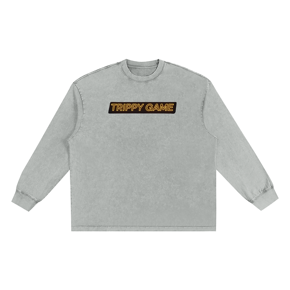 Miniature : Snow Washed Oversize Trippy Game  Long Sleeve T-shirt