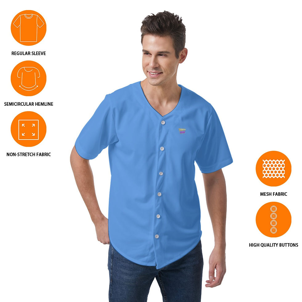 Thumbnail: Sky Blue Trippy Game Men's Short Sleeve Baseball Jersey
