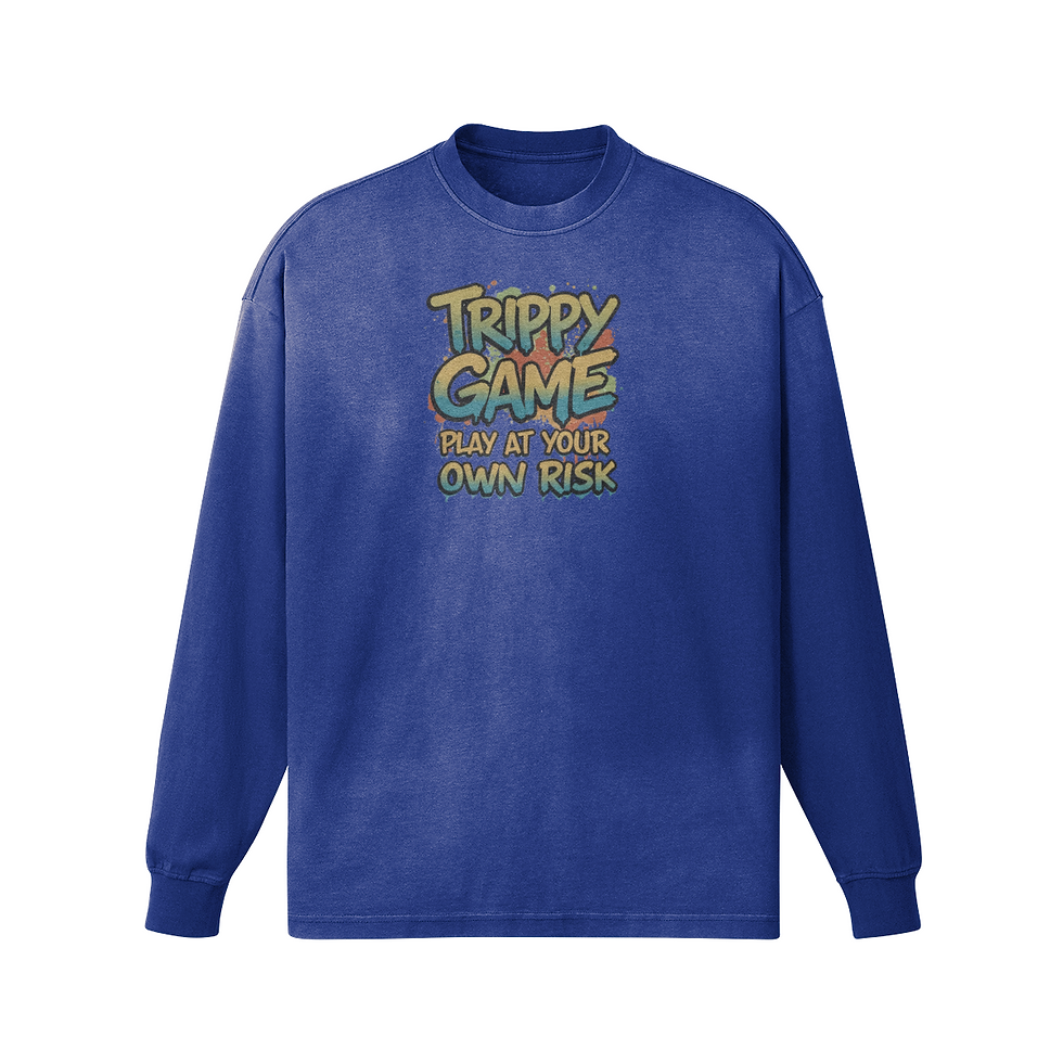 Miniature : Trippy Game Unisex Oversized Sun Faded Long Sleeve Top