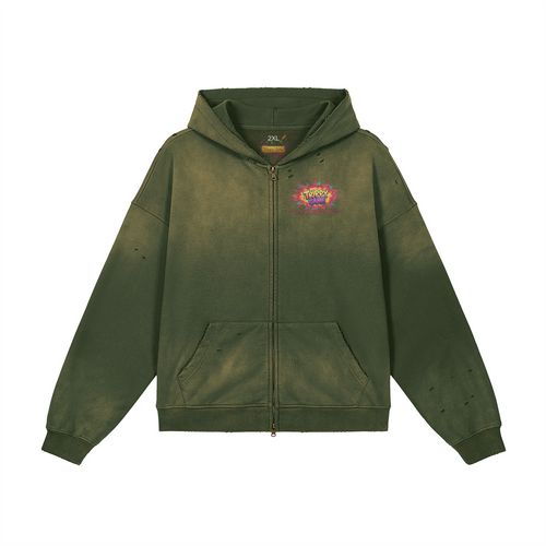 Sun Fade Trippy Game Zipper Hoodie | TrippyGameCollection