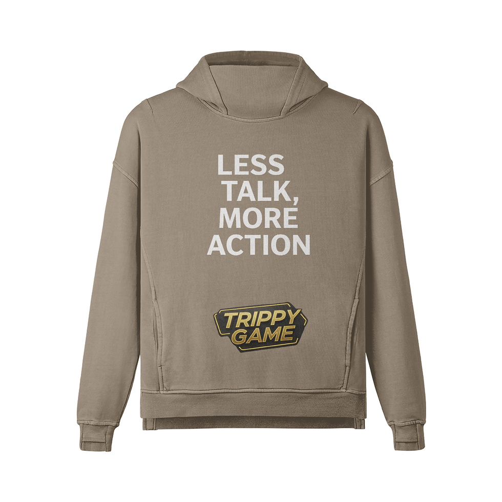 Miniatura: Trippy Game Unisex Washed Slit Hem Turtleneck Hoodie