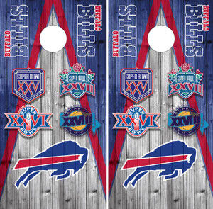 BUFFALO BILLS SUPER BOWL CORNHOLE BOARDS / CORNHOLE SET - DESIGN 18.2