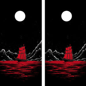 PIRATE SHIP CORNHOLE WRAPS / SKINS - DESIGN 13