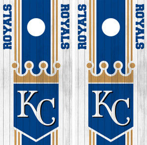 KANSAS CITY ROYALS CORNHOLE BOARDS / SET - DESIGN 2