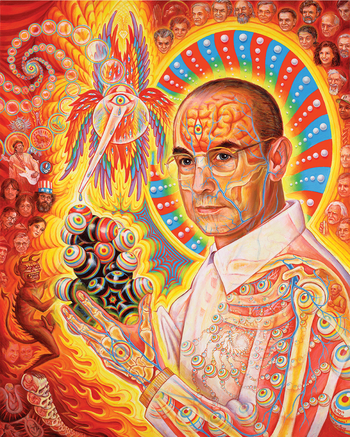 Albert Hoffmann, Erfinder von LSD, Gemälde von Alex Green