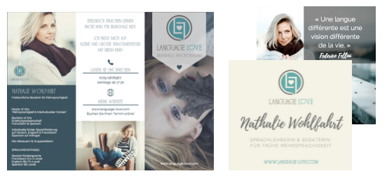 Flyer und Visitenkarte von Language Love