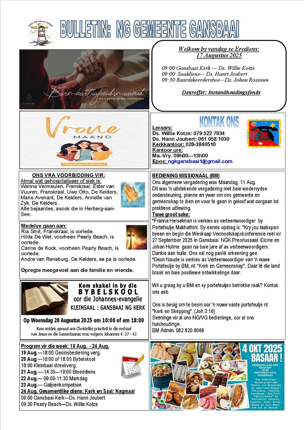             Bulletin - 17 Augustus 2025