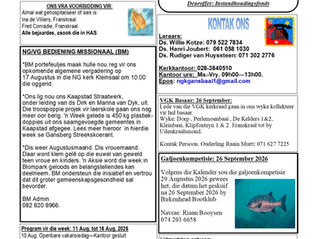 Bulletin - 9 Augustus 2026