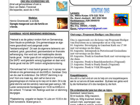 Bulletin - 12 Julie 2026