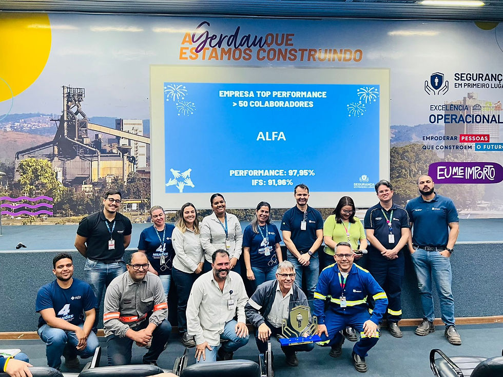 Alfa Engenharia Conquista Troféu "TOP EM PERFORMANCE" da Gerdau em Ouro Branco-MG