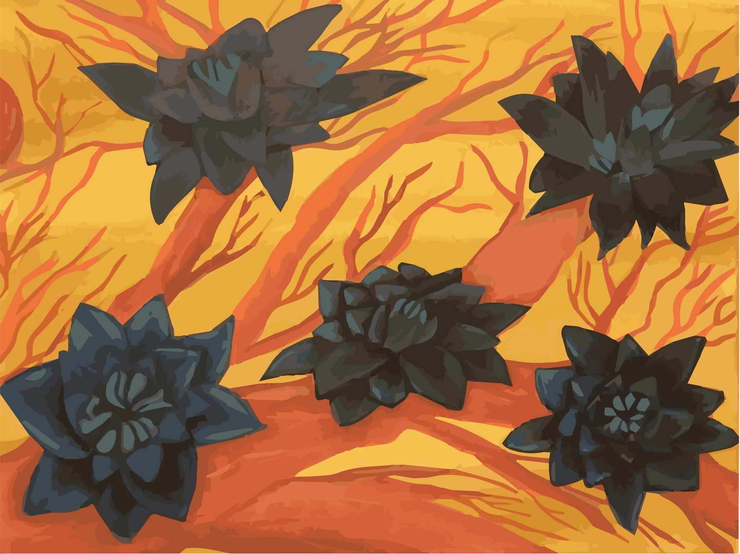 Blue Lilies: Digital