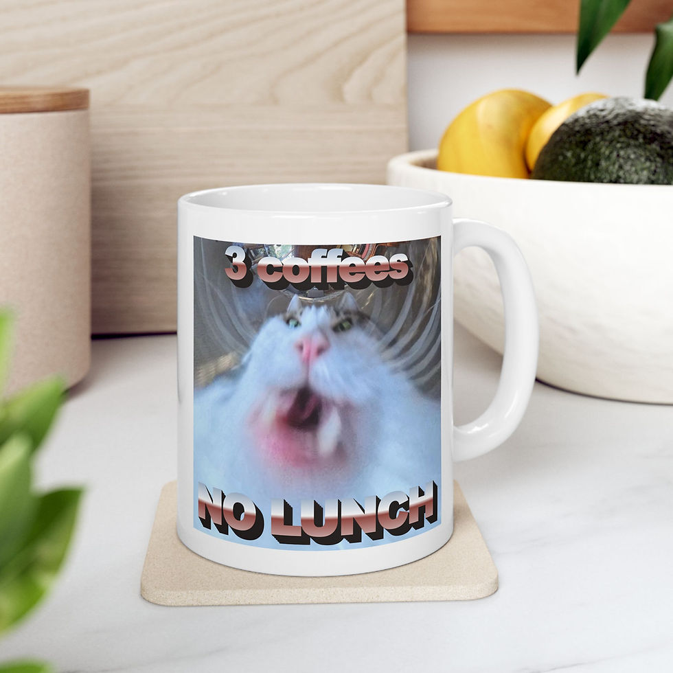 3 COFFEES NO LUNCH MUG