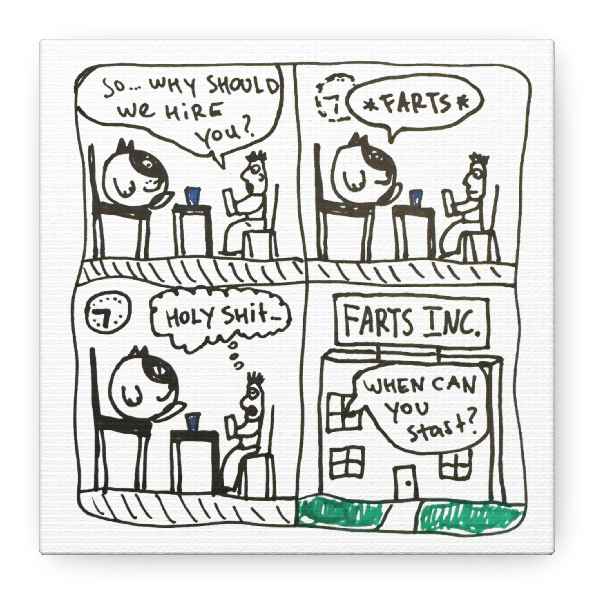 FARTS INC CANVAS PRINT