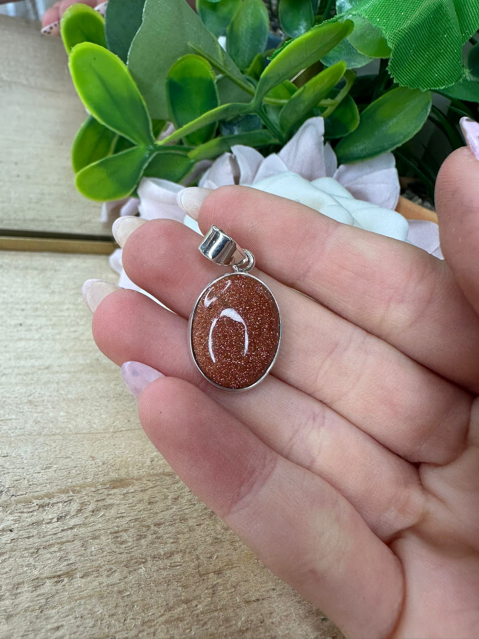 Goldstone Sterling Silver Pendant