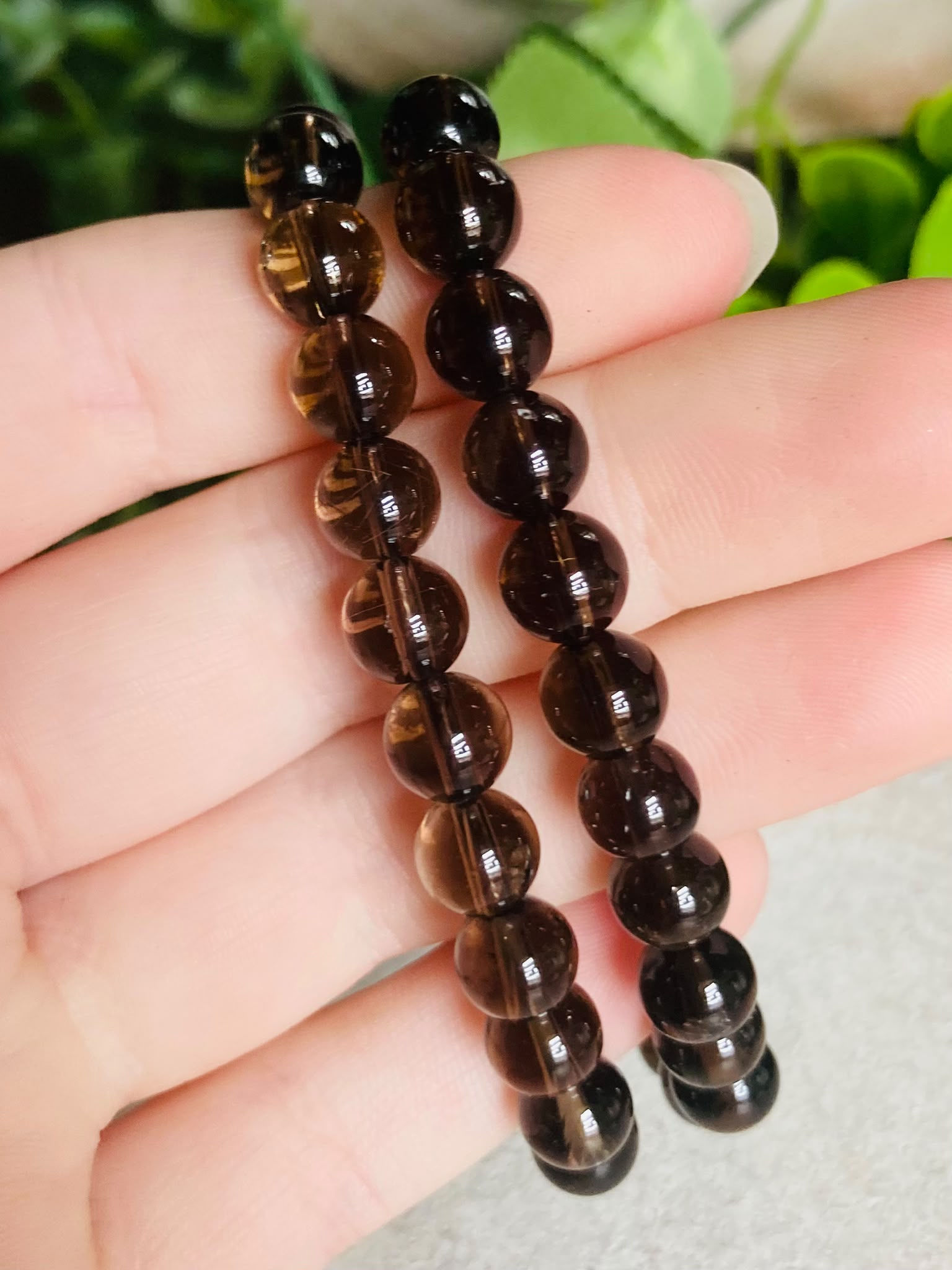 Smoky Quartz Bead Bracelet