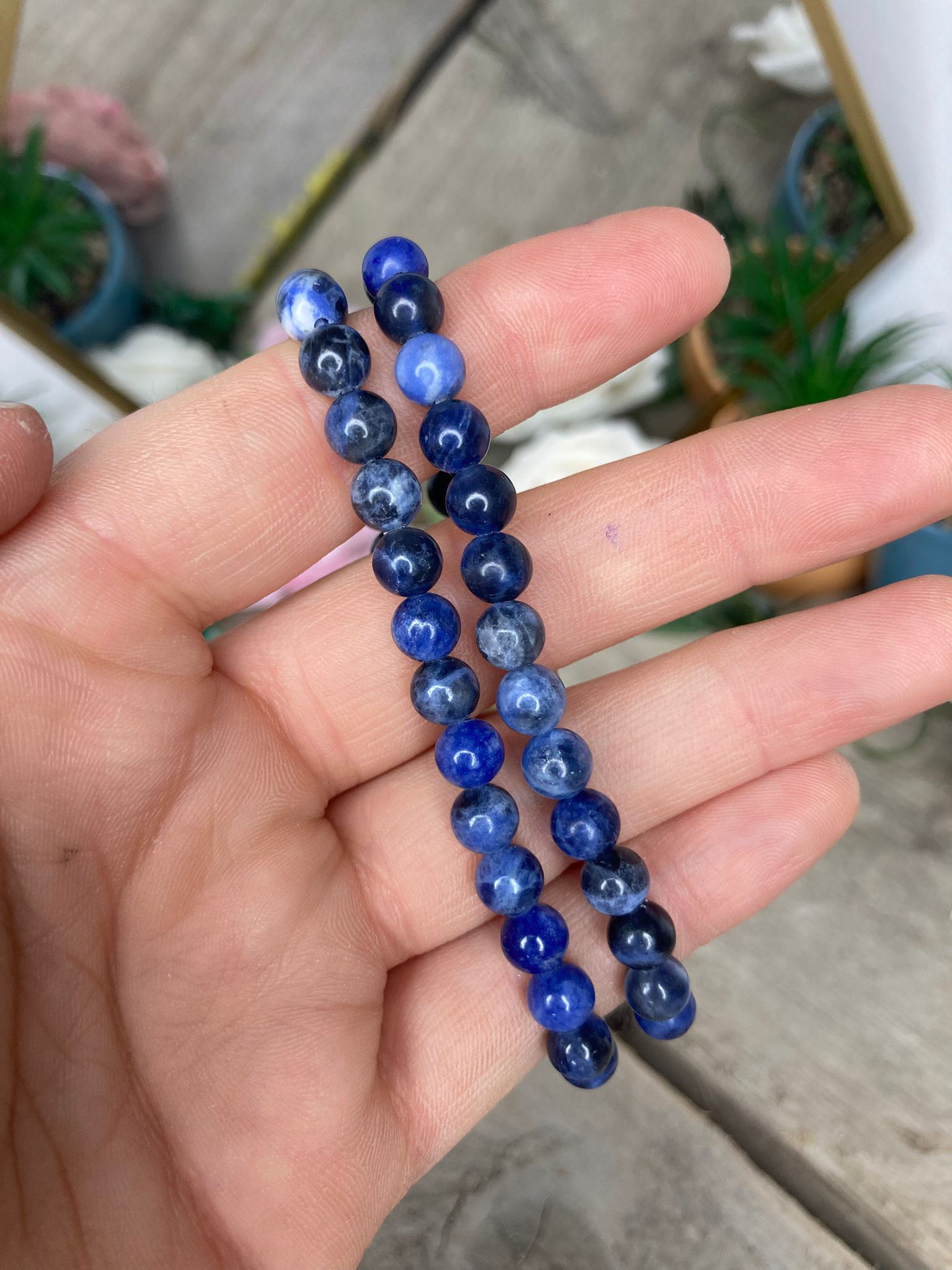 Sodalite Small Bead Bracelet