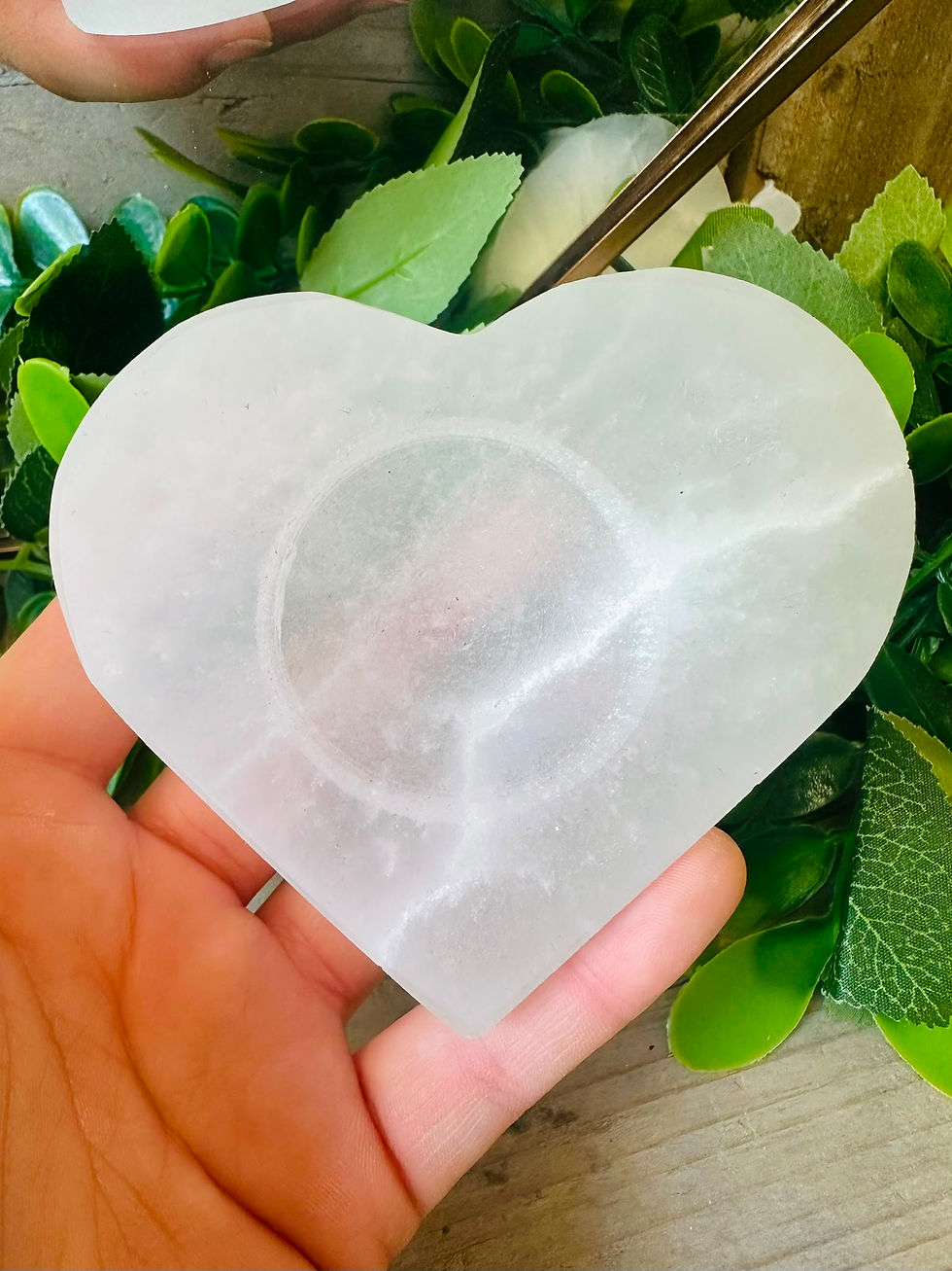 Thumbnail: Selenite Heart Tea Light Holder
