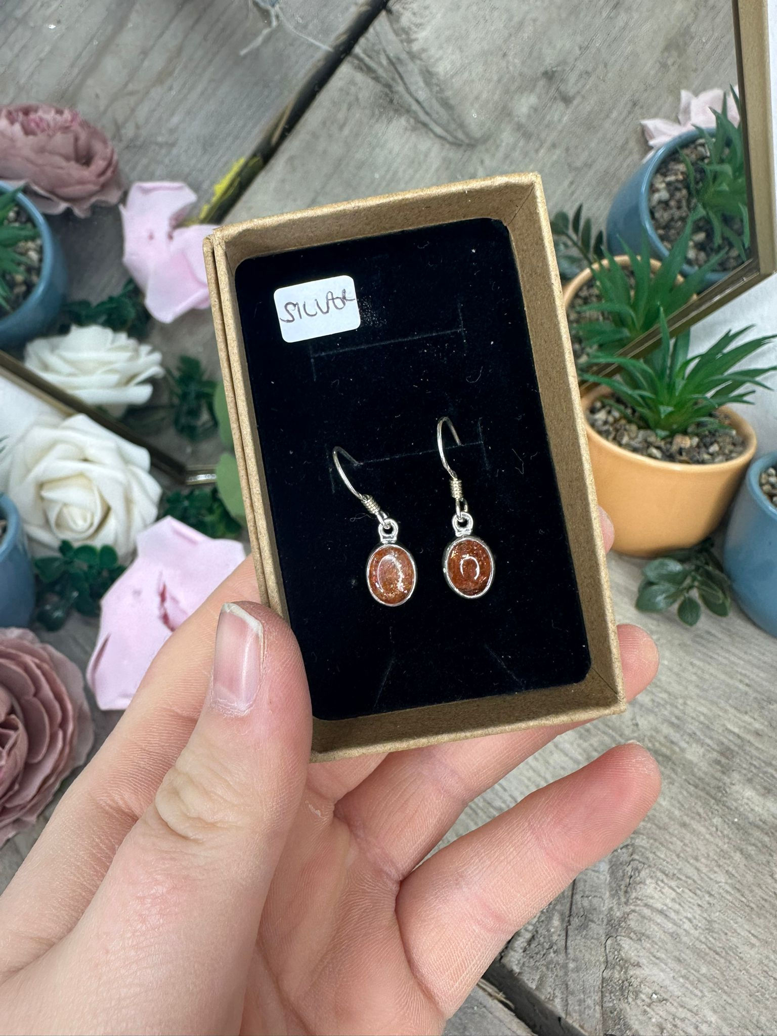 Sunstone Drop Earrings