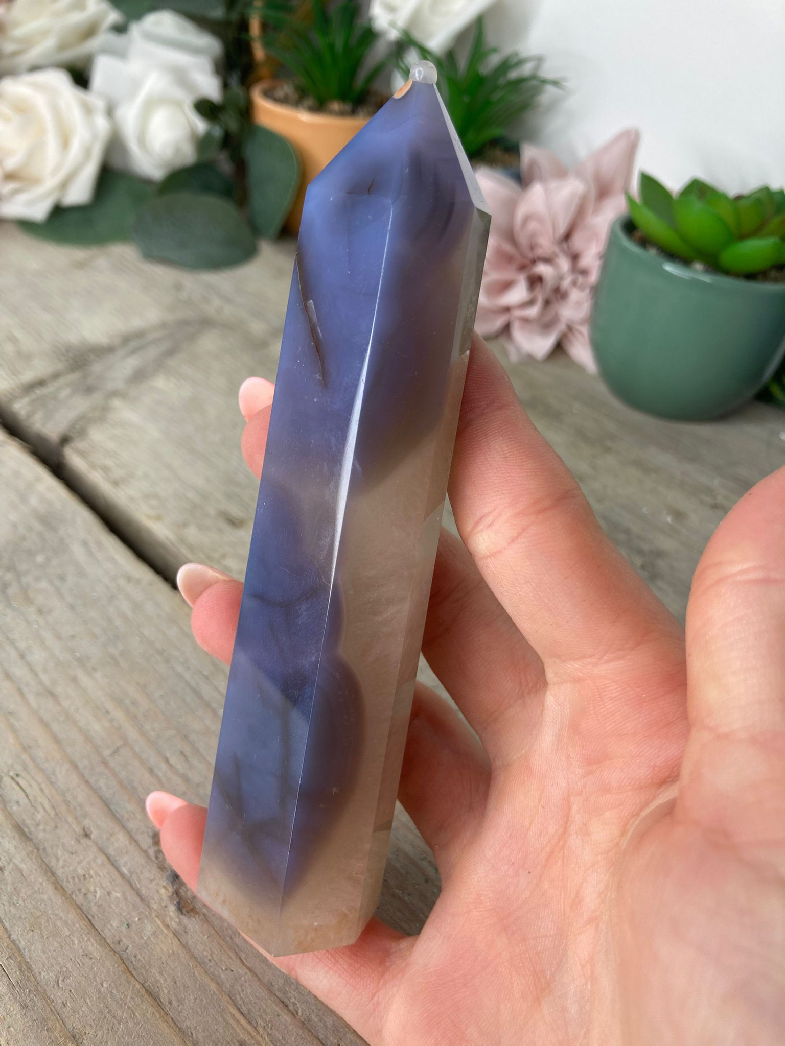 Blue Flower Agate Point