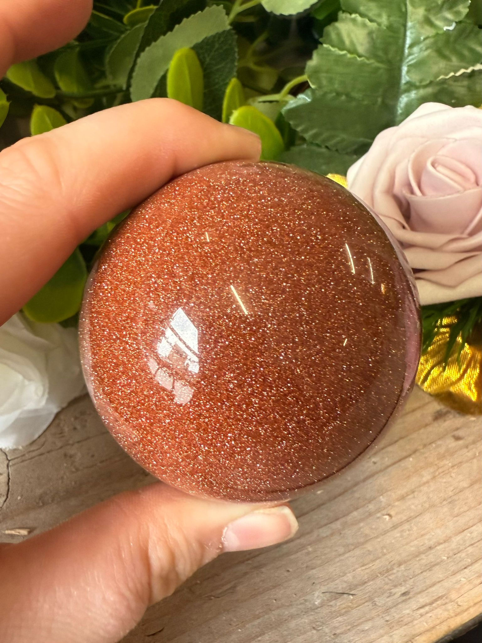 Red Goldstone Sphere