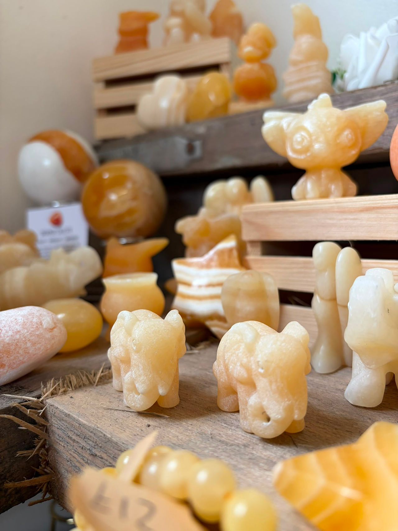 Beautiful Orange Calcite stones displaying warm golden-orange colours, connected with confidence, positivity and fresh energy.