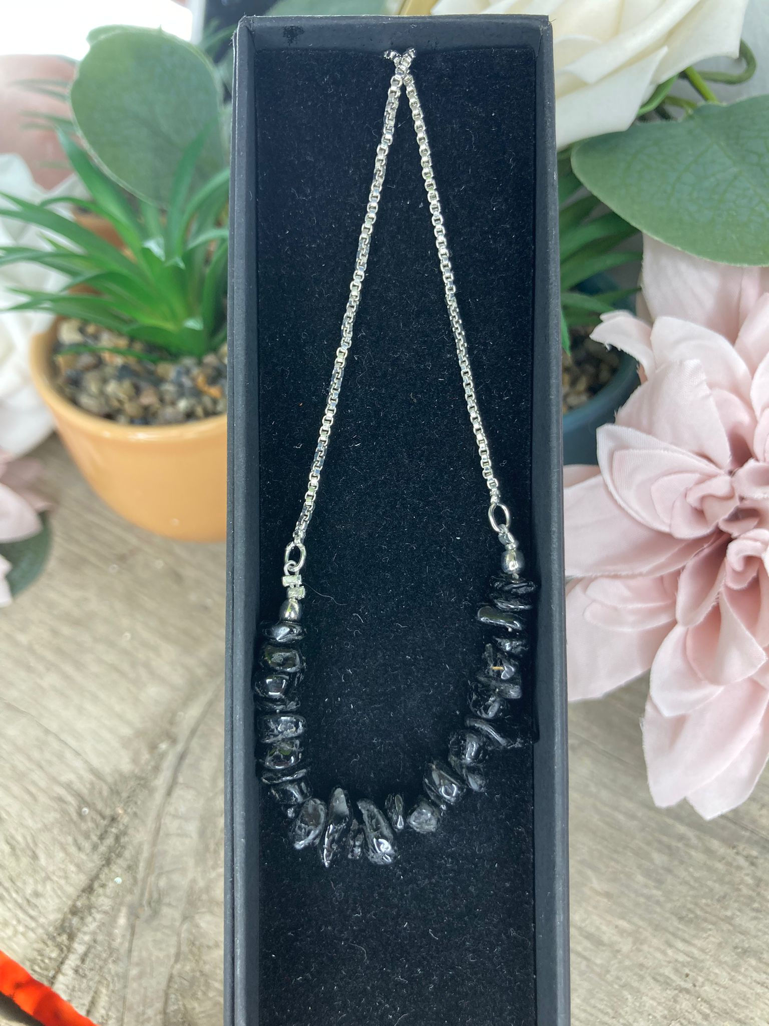 Black Tourmaline Chip Necklace