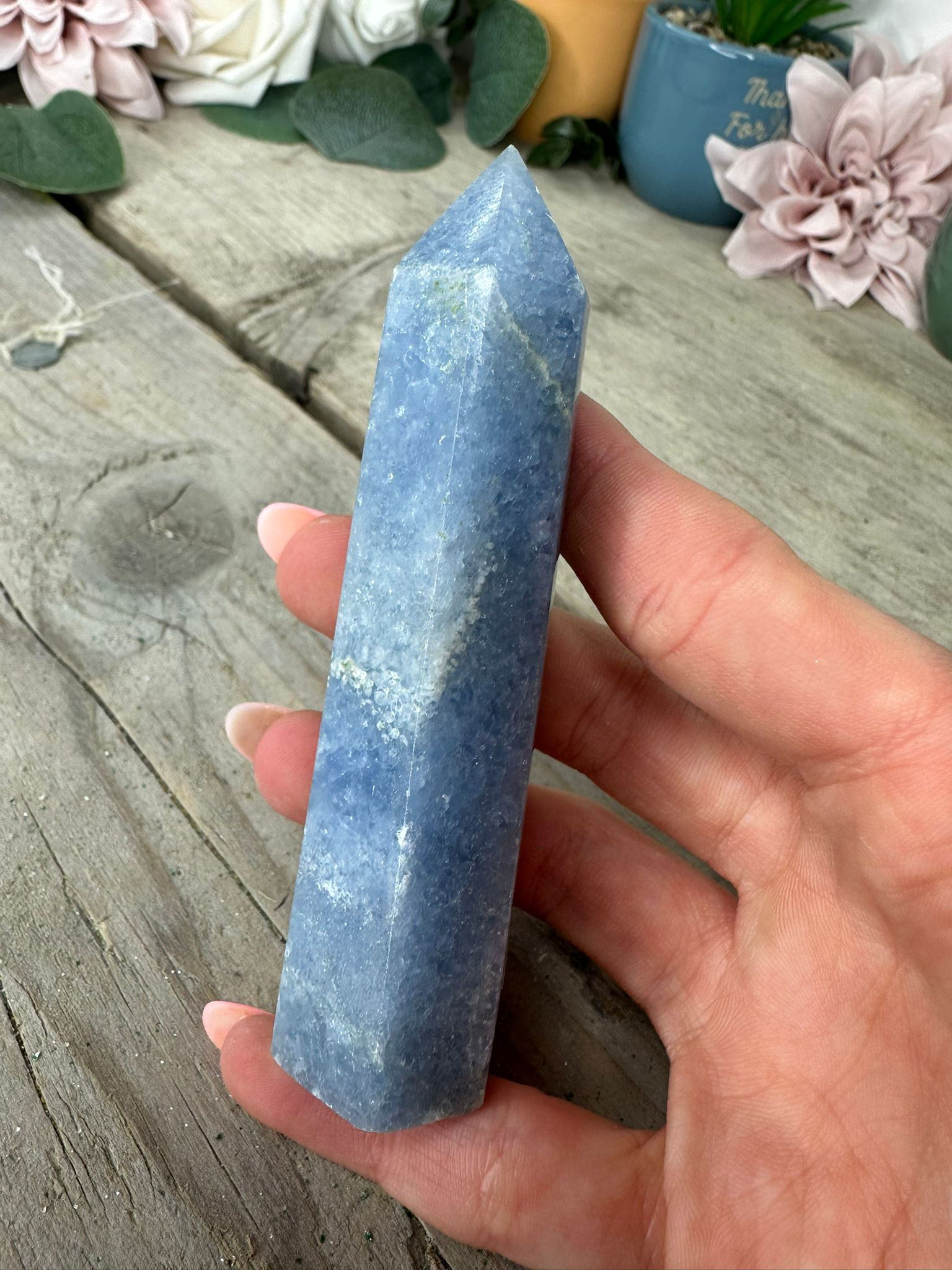 Blue Calcite Point
