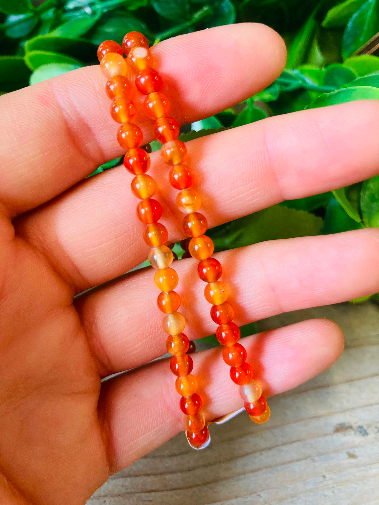 Carnelian Small Bead Bracelet