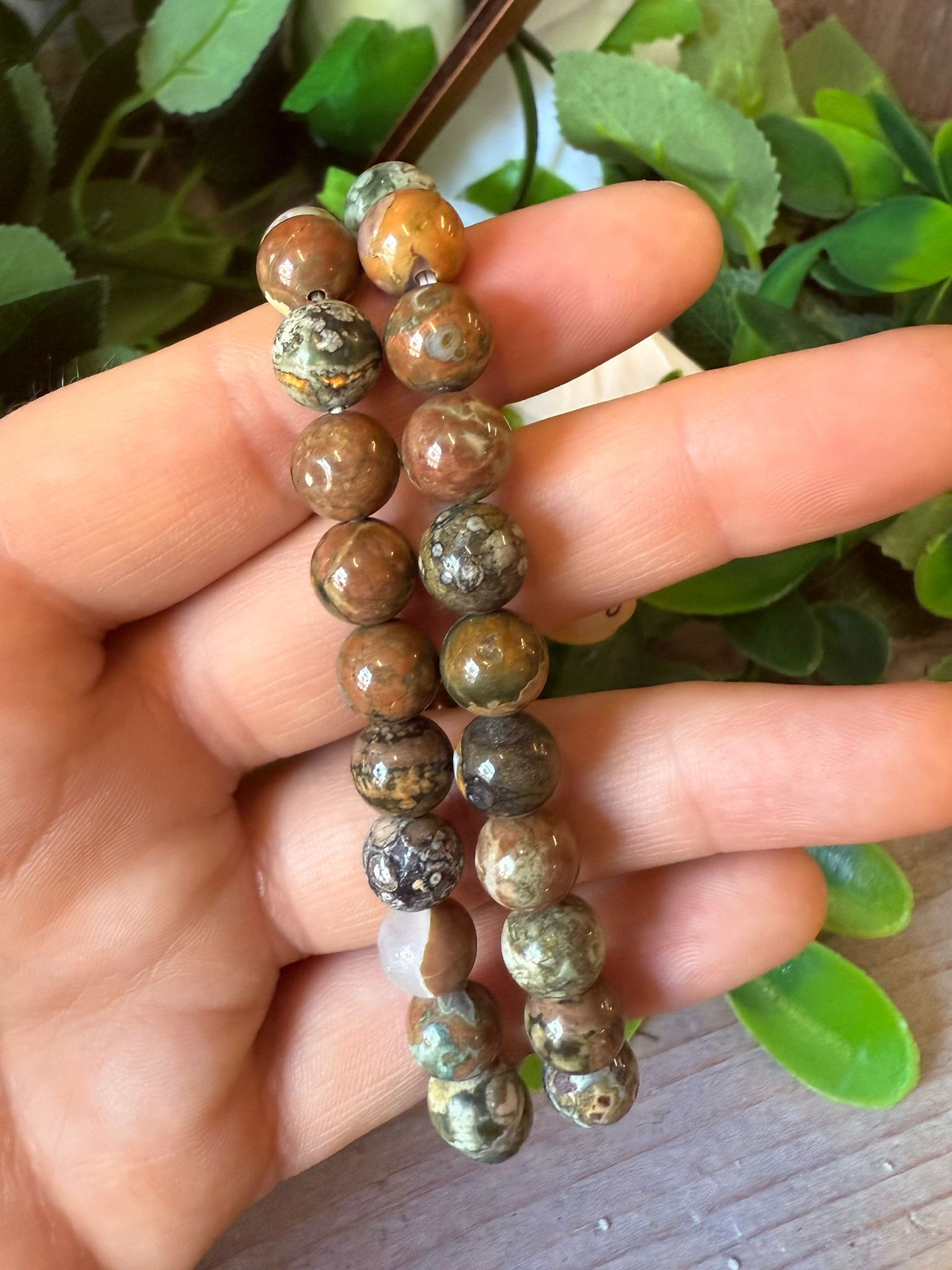 Rainforest Jasper Beaded Bracelet