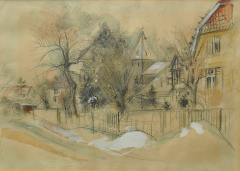 Skizzen und Aquarelle 5 Häuser-mit-Schnee.jpg