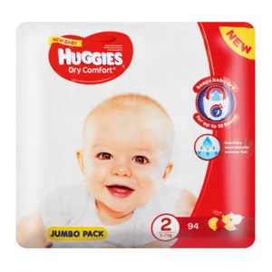 Huggies Dry Comfort Jumbo Pack Size 2 Diapers 94 Pack | Fastcart