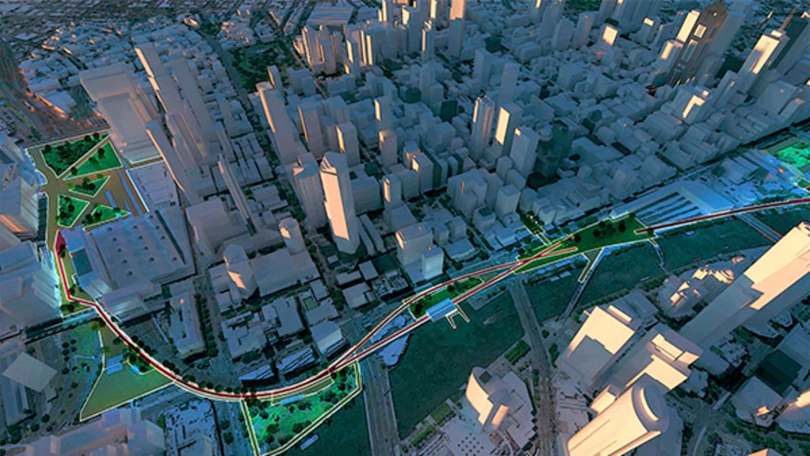 The Melbourne High Line for southern edge of CBD proposed by Mayor Sally Capp, 2018. Render from The Age.