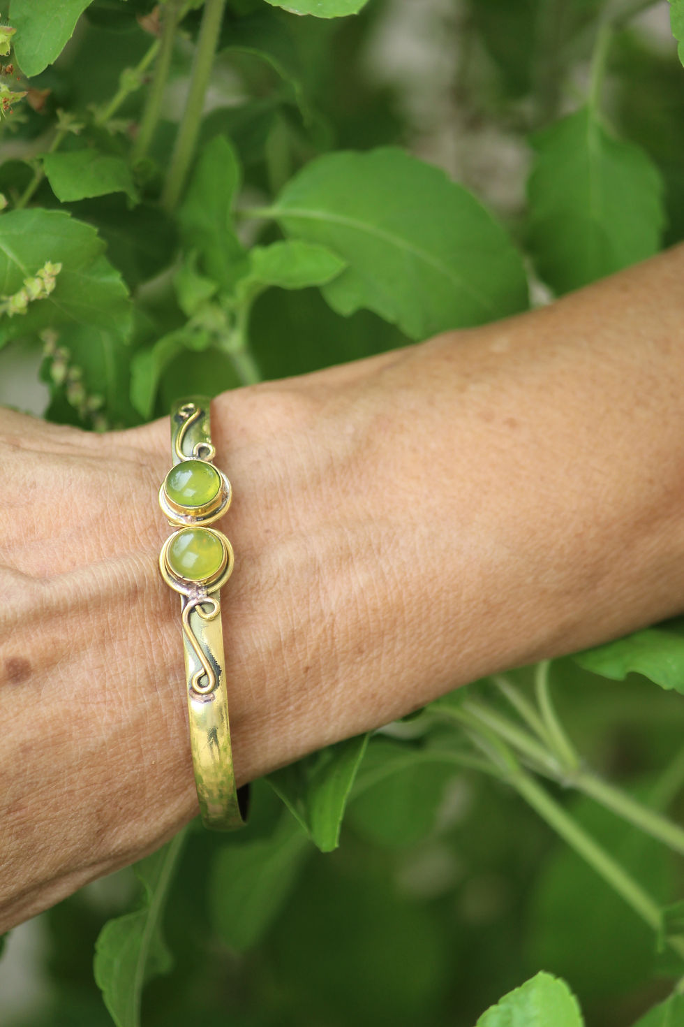 Handmade brass gemstone bracelet jalebi jewels