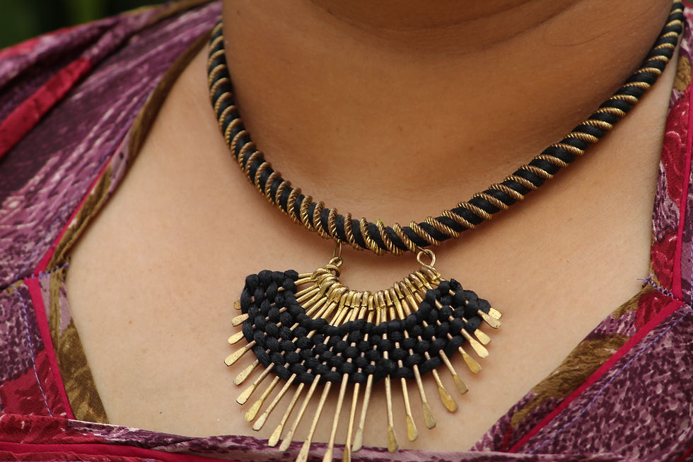 Thumbnail: Tribal design handmade jewels necklace gypsy style one rare design jalebi jewels