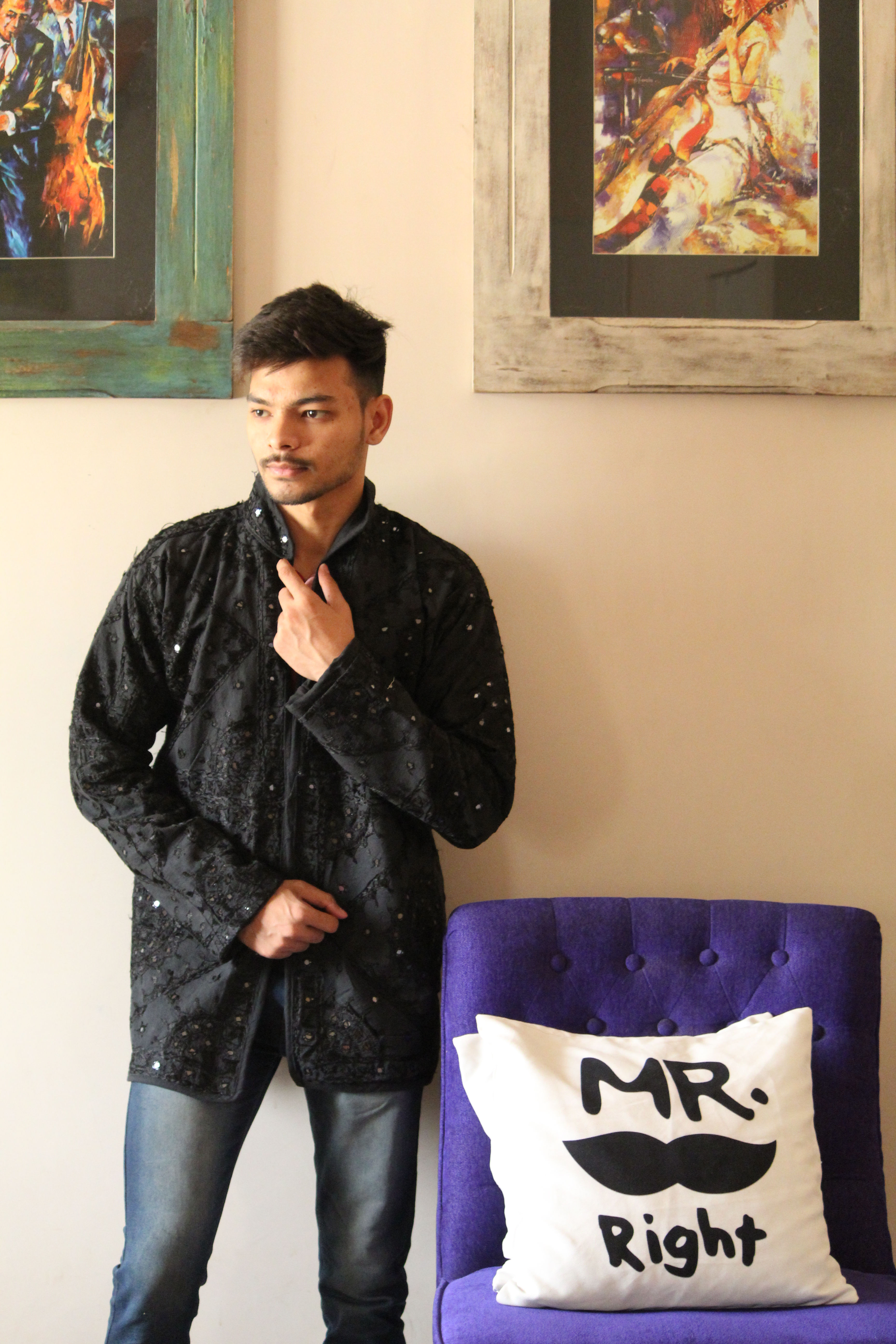 Kotsa embroidery kantha Jacket | Unisex Jacket | Gypsy Jacket | KVJ07B