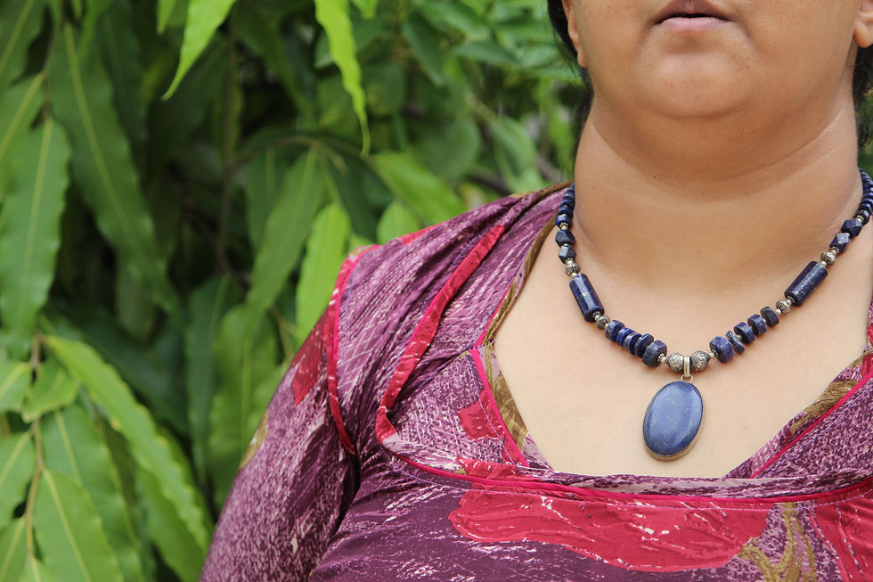 Thumbnail: Lapis lazuli necklace handmade gemstone beautiful design jalebi jewels