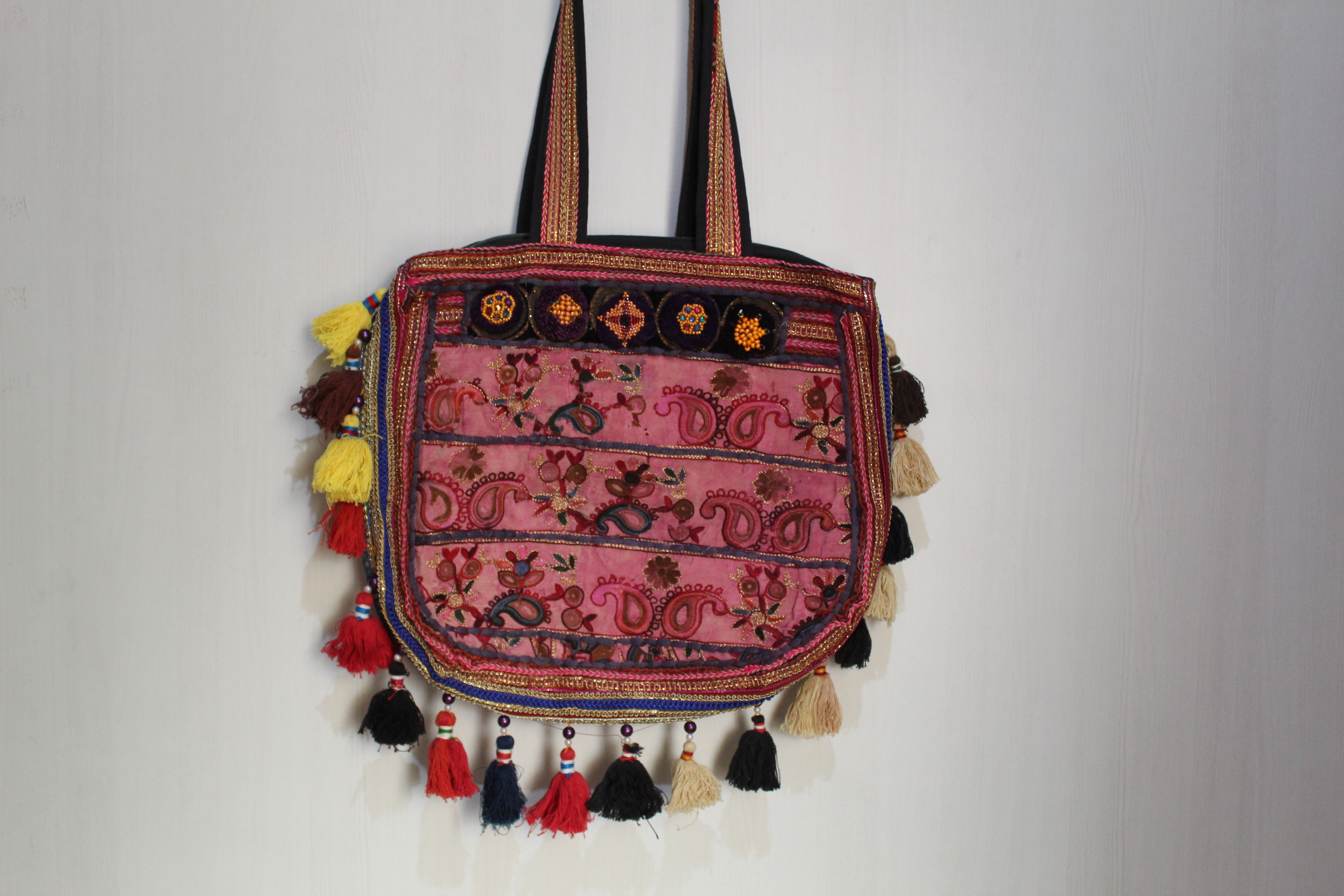 Kotsa Indian Handmade Tote Banjara Shoulder Sling Casual Sling Gypsy Bag