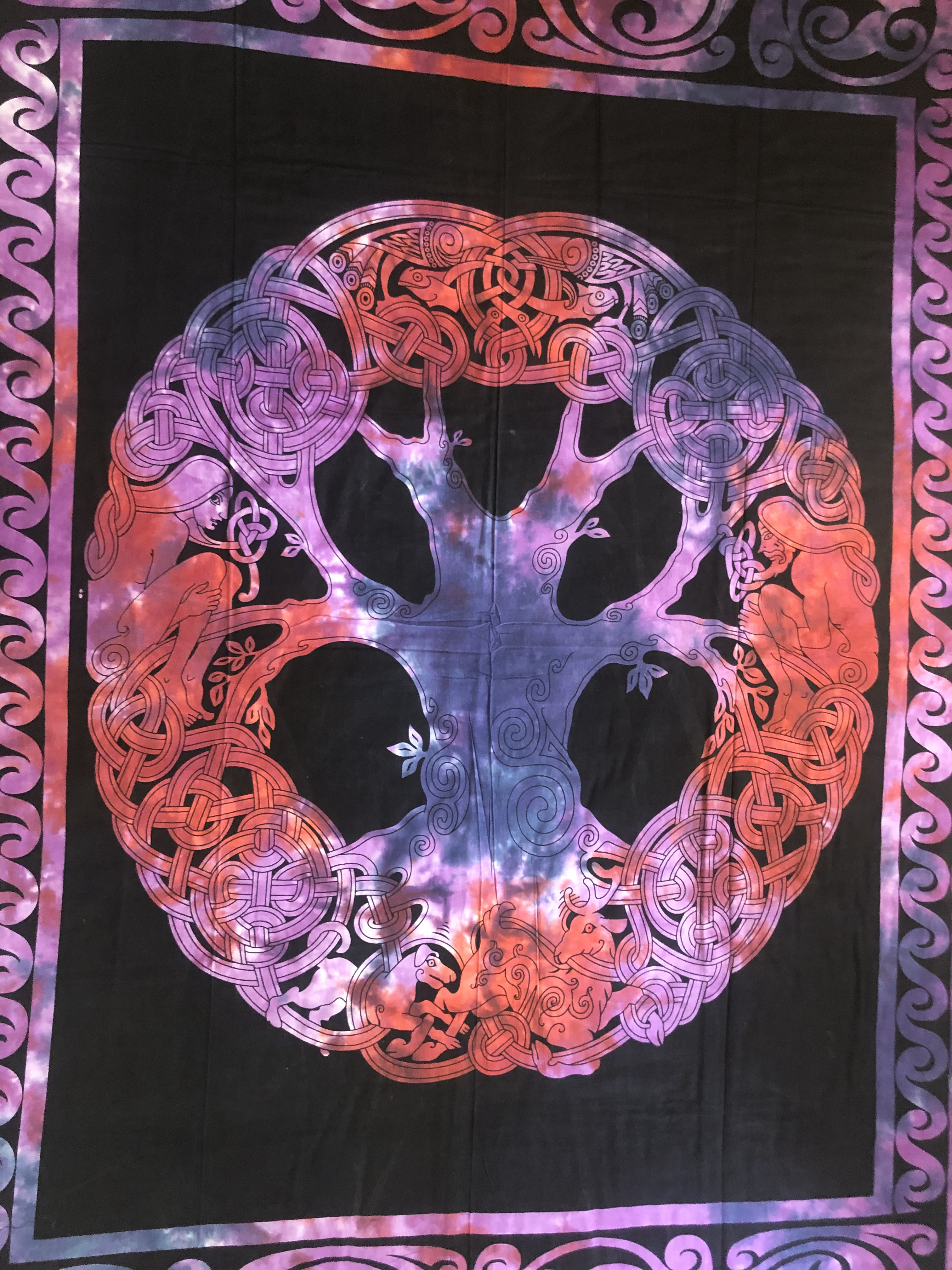 Kotsa Cotton Single Mandala Bedsheets | Tree Of Life | Handmade | B06