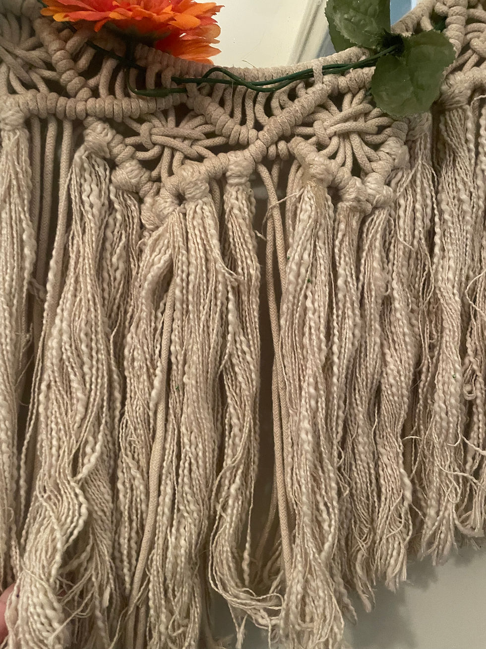Miniatura: Artisan Up-cycled macramé hanging mirror