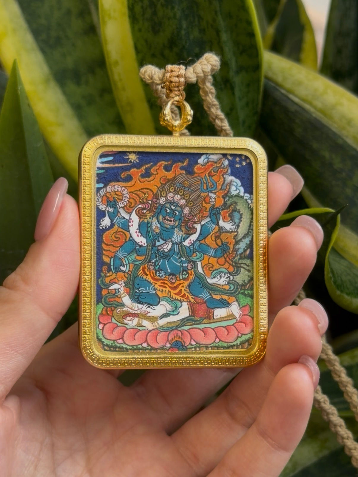 24k金 大黑天小唐卡 24K Mahakala small Thangka