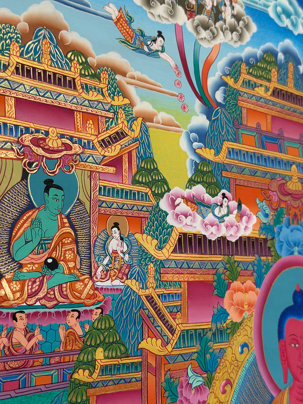 Thumbnail: 24k金 阿彌陀佛淨土唐卡 24K Gold Amitabha Pureland Thangka