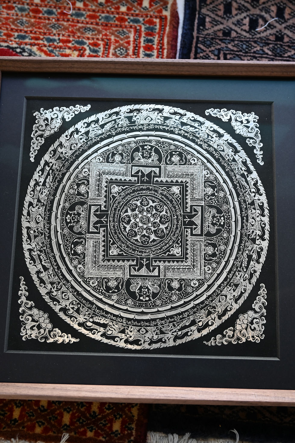 Thumbnail: 純銀六字大明咒唐卡 Silver Om Mani Padme Hum Thangka