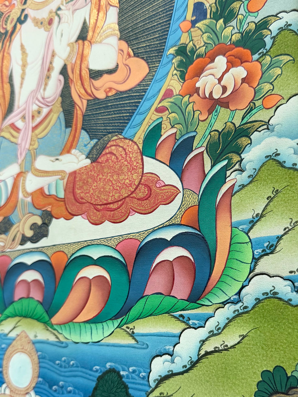 Thumbnail: 24K金 白度母唐卡 24K gold White Tara Thangka 