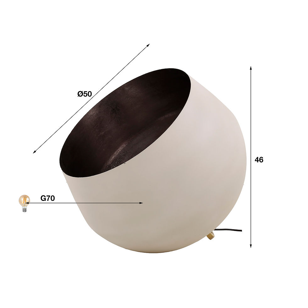 Miniature : Lampe de table Ø50cm grise 7376