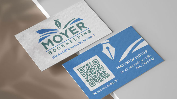 Image of two business cards, displaying the front and back