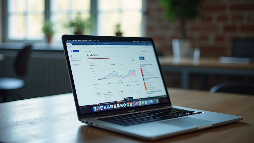 Close-up view of a laptop screen showing A/B testing results