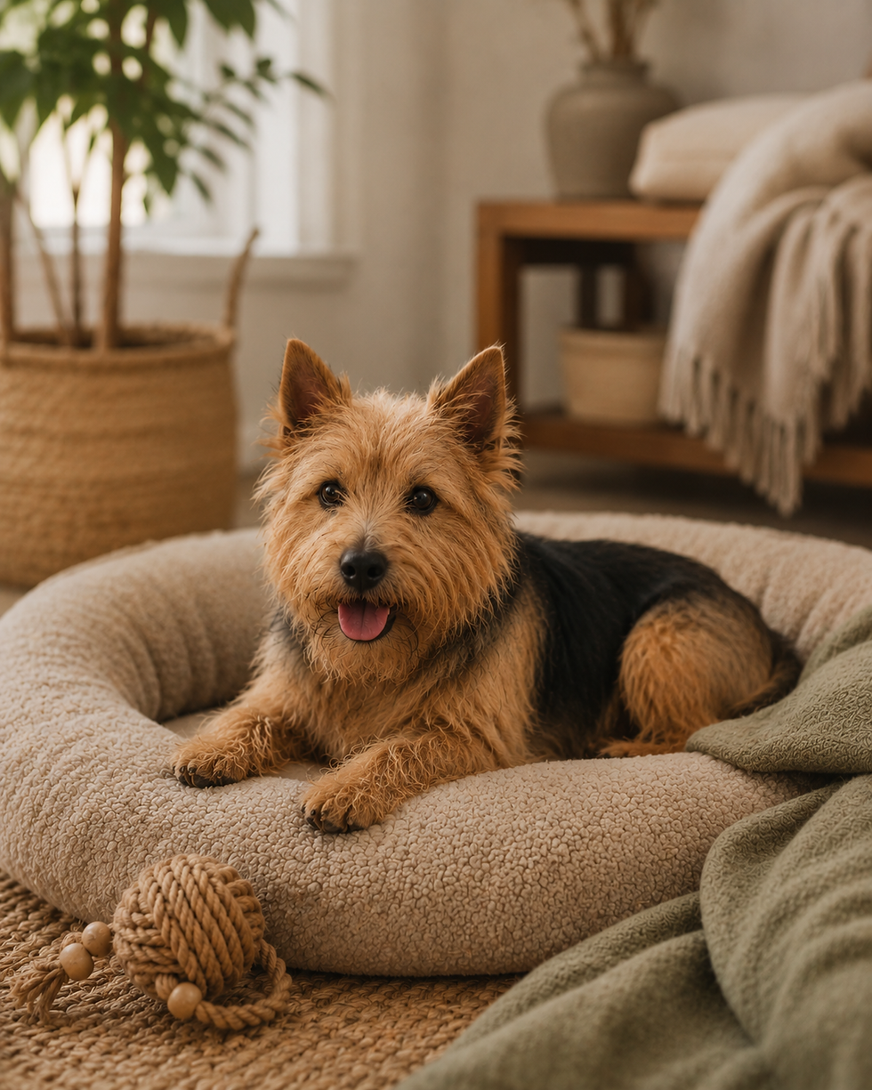 To To Resting happily on his bed