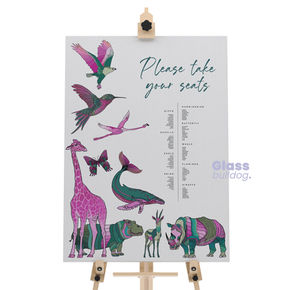 Bespoke animal themed table plan
