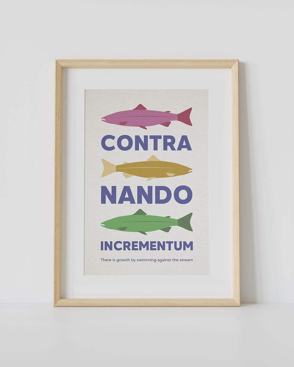 A print of the Peebles motto 'Contra Nando Incrementum'