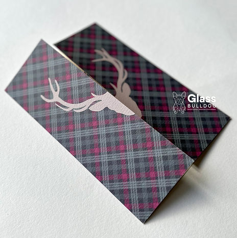 Pippa and Jonathan - Bespoke Tartan stag invitation
